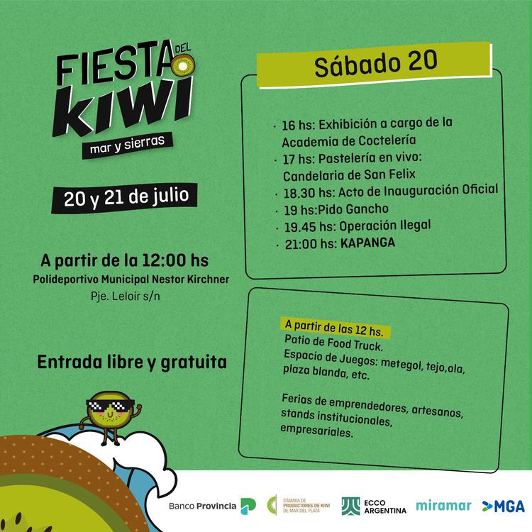FIESTA DEL KIWI 2024 - Programa 20 Julio - Polideportivo Miramar sqr